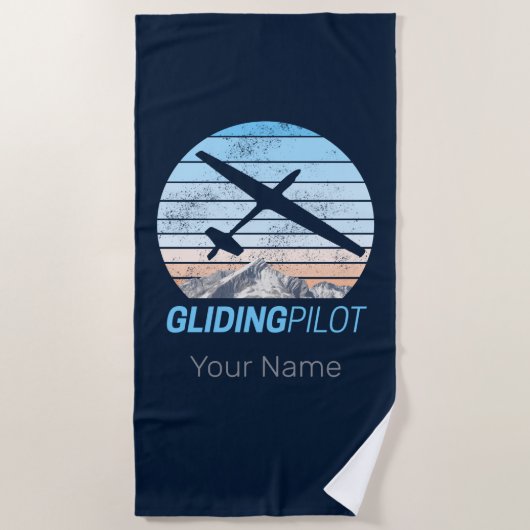 Zweefvlieger Aviator Sunset-vliegtuig Strandlaken (Voorkant)