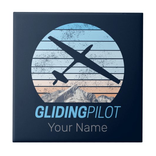Zweefvlieger Aviator Sunset-vliegtuig Tegeltje (Voorkant)