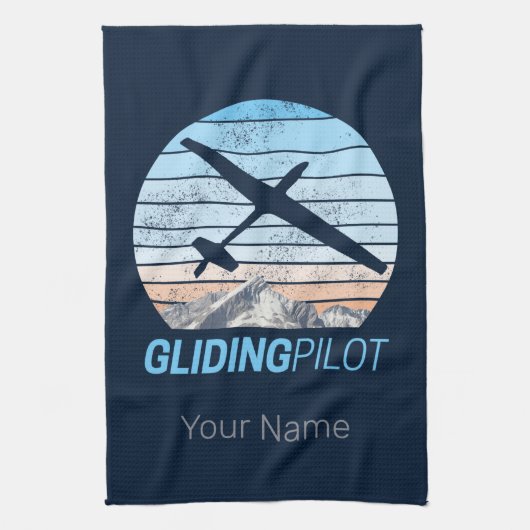 Zweefvlieger  Aviator Sunset-vliegtuig Theedoek (Verticaal)