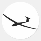 zweefvliegtuig ronde sticker (Voorkant)