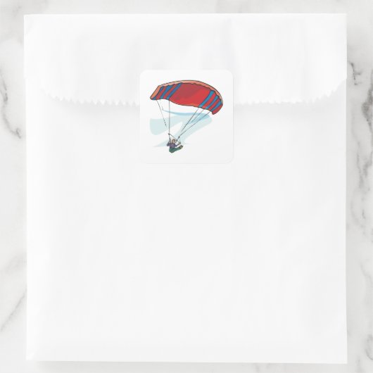 zweefvliegtuig vierkante sticker (Tas)