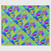 ZWEEKSTROMEN roze paars, groen oranje geel Cadeaupapier (Vlak)