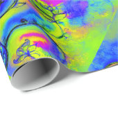 ZWEEKSTROMEN roze paars, groen oranje geel Cadeaupapier (Rol Hoek)