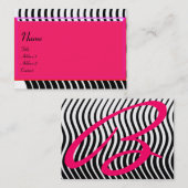ZWEEKWAVEL MONOGRAM, zwart-wit roze Visitekaartje (Voorkant / Achterkant)