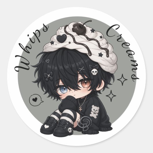 Zweep Cream Pop Ronde Sticker (Voorkant)