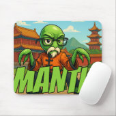 Zweep Hand van de bidsprinkhaan Kung Fu muismat (Met muis)