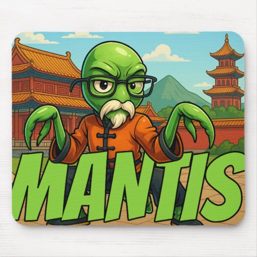 Zweep Hand van de bidsprinkhaan Kung Fu muismat (Voorkant)