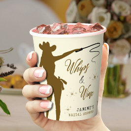 Zweepjes & Wijn Cowgirl Bruidsdiner Papieren Bekers