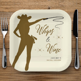 Zweepjes & Wijn Cowgirl Bruidsdiner Papieren Bordje
