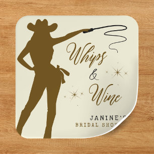Zweepjes & Wijn Cowgirl Bruidsdouche Vierkante Sticker