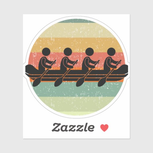 Zweeproeibemanning op zonsondergang sticker (Vel)