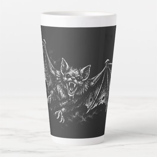 Zweepvleermuis - door BurnsInHell Latte Mok (Voorkant)