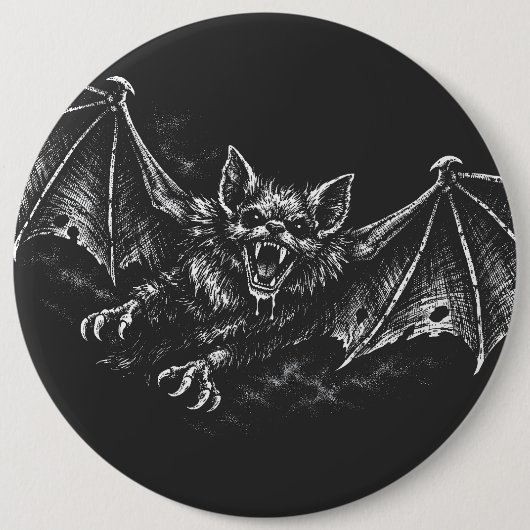 Zweepvleermuis - door BurnsInHell Ronde Button 6,0 Cm (Voorkant)