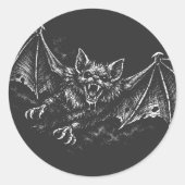 Zweepvleermuis - door BurnsInHell Ronde Sticker (Voorkant)