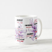 Zweer Affirmatie Waterverf Bloemen Koffiemok (Voorkant rechts)