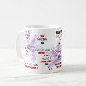 Zweer Affirmatie Waterverf Bloemen Koffiemok (Voorkant links)