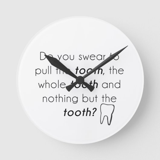 Zweer je? ronde klok (Voorkant)