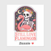 Zweere Halloween Nog Steeds Liefde Flamingo's Sticker (Vel)