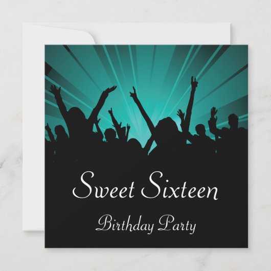 Zweet 16 verjaardagsfeest uitnodiging (Voorkant)