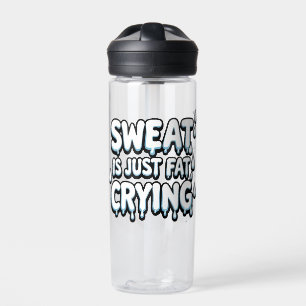 Zweet is Huilend Vet Vintage Gym Komedie Typografi Waterfles