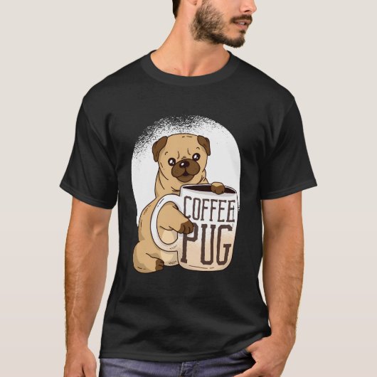 zweet koffie pug t-shirt (Voorkant)