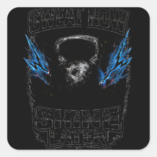 Zweet Nu, Straal Later – Gym Slijp Fitness Vierkante Sticker
