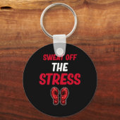 Zweet Stress Weg Funny Kickboksen Vechtkunst Sleutelhanger (Voorkant)