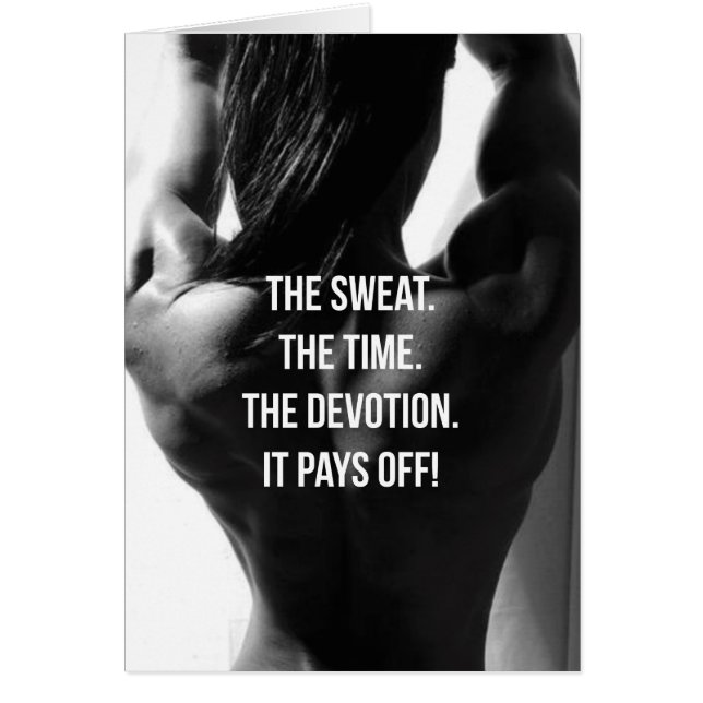 Zweet, Tijd, Devotie Vrouwen Workout Motivatie (Voorkant)