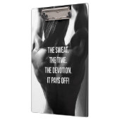 Zweet, Tijd, Devotie Vrouwen Workout Motivatie Klembord (Links)