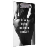 Zweet, Tijd, Devotie Vrouwen Workout Motivatie Klembord (Rechts)