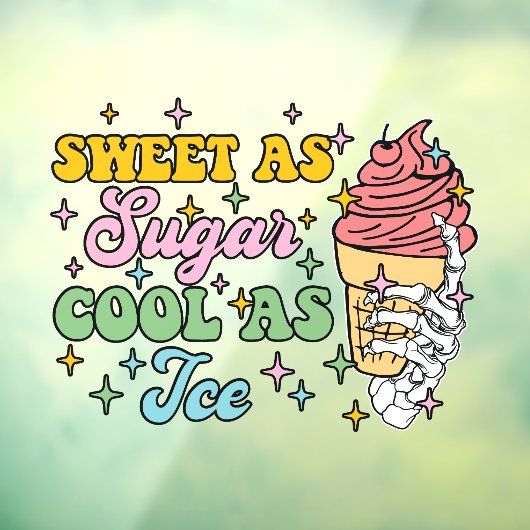 Zweet zo koel als ijs raamsticker (Vel 3)