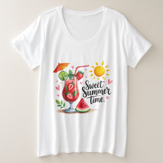 Zweet Zomer Grote Maat T-shirt (Design voorkant)