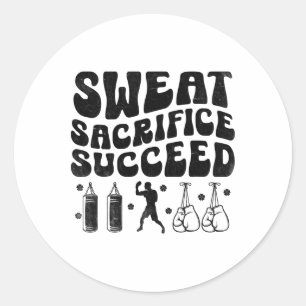 Zweetoffer Succesvol Boxer Sportkracht Athl Ronde Sticker