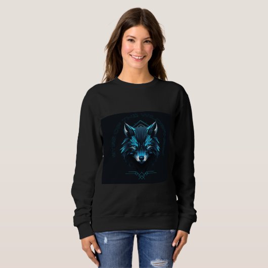 Zweetshirt met wolf ontwerp trui (Voorkant volledig)