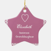 Zweetste grootdochters roze en witte led-cadeautje keramisch ornament (Voorkant)