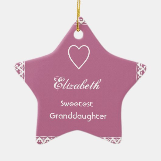 Zweetste grootdochters roze en witte led-cadeautje keramisch ornament (Voorkant)