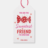 Zweetste Vriend Valentijnsdag Cadeautag Candy Them Cadeaulabel (Voorkant)