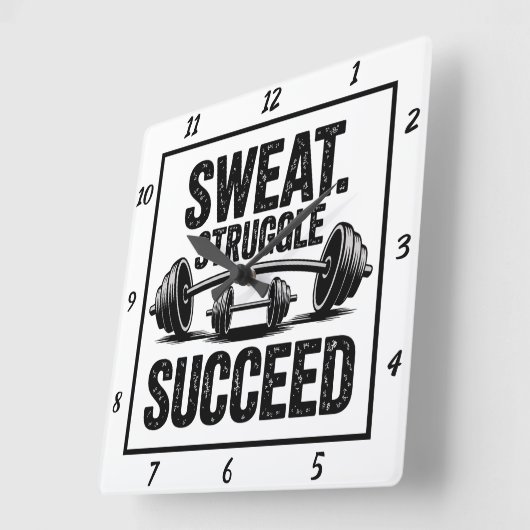 Zweetworsteling Succesvolle Barbell Workout Vierkante Klok (Hoek)