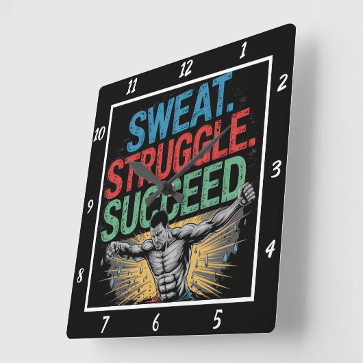 Zweetworsteling Succesvolle Straattraining Vierkante Klok (Hoek)