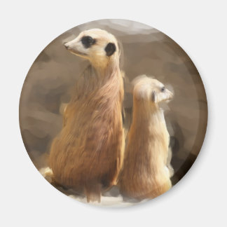 Zwei Erdmaennchen Magneet