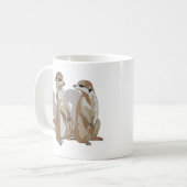 zwei Erdmännchen mit Schatten Koffiemok (Voorkant links)