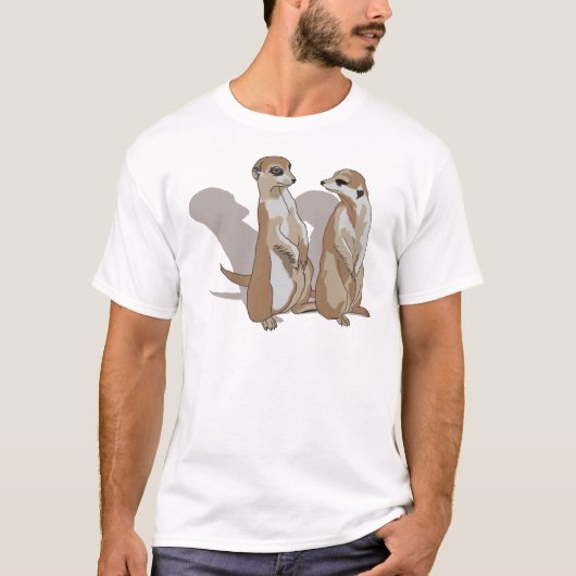 zwei Erdmännchen mit Schatten T-shirt (Voorkant)