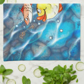 Zwei fröhliche Fische Theedoek (Gevouwen)