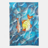 Zwei fröhliche Fische Theedoek (Verticaal)