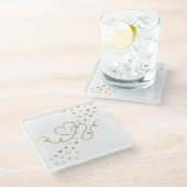 Zwei Herzen  Glazen Onderzetter (Schuin)