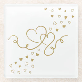 Zwei Herzen  Glazen Onderzetter