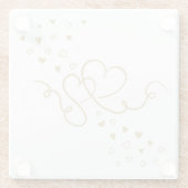 Zwei Herzen  Glazen Onderzetter (Achterkant)