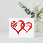 zwei Herzen verflochten twee harten met elkaar ver Briefkaart (Staand voorkant)