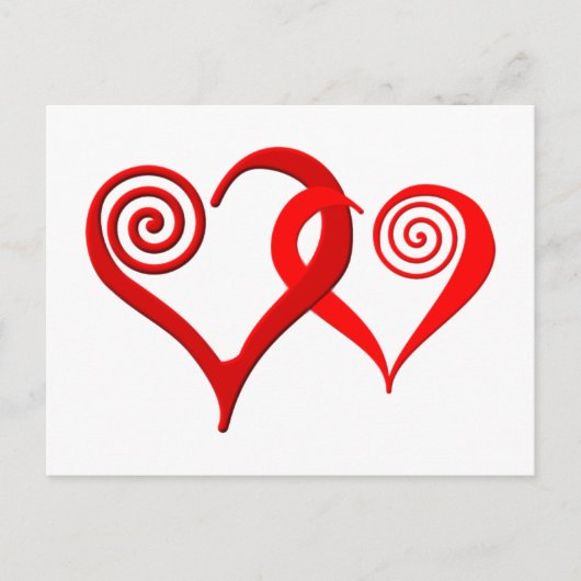 zwei Herzen verflochten twee harten met elkaar ver Briefkaart (Voorkant)