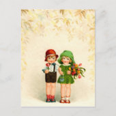 zwei Kinder en Blumen Briefkaart (Voorkant)